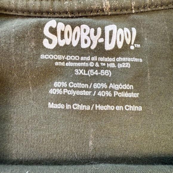 Scooby Doo Young Men Short Sleeve T-shirt Size 3XL Green Graphic Tee - Picture 7 of 8